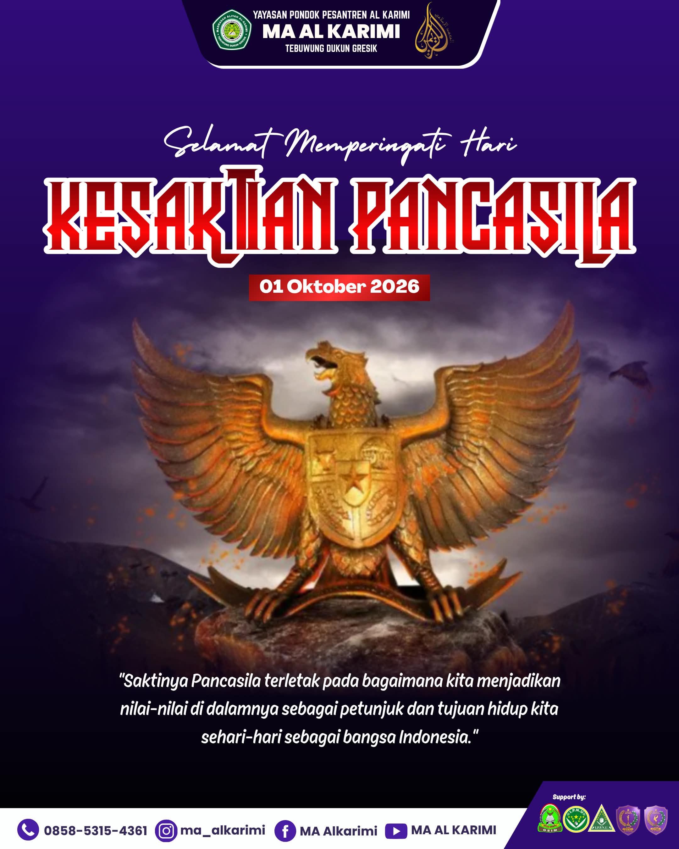 Selamat Memperingati Hari Kesaktian Pancasila, 1 Oktober 2026