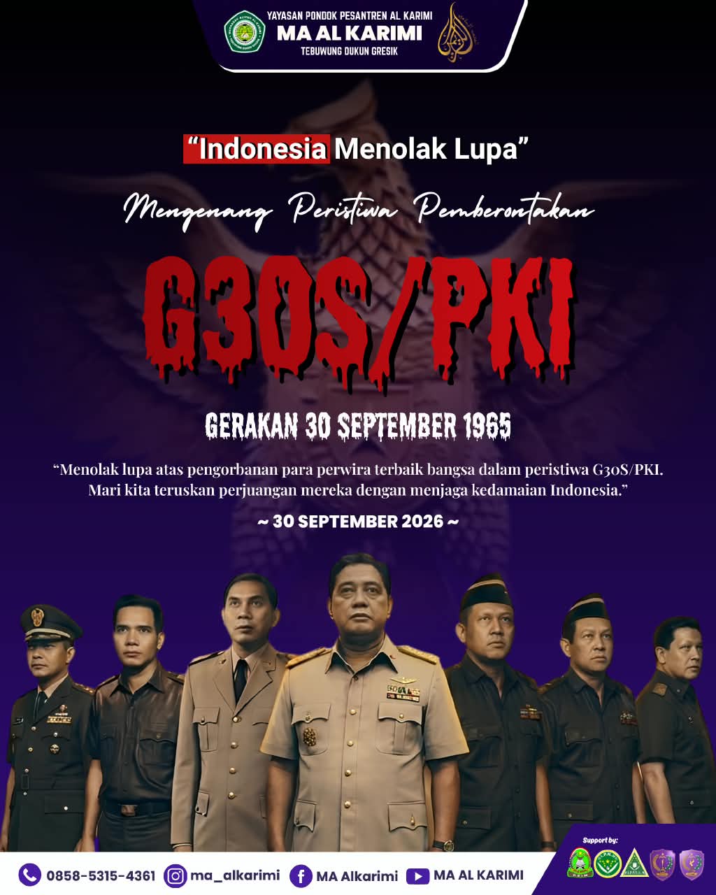 MENOLAK LUPA: PERINGATAN G30S/PKI 2026